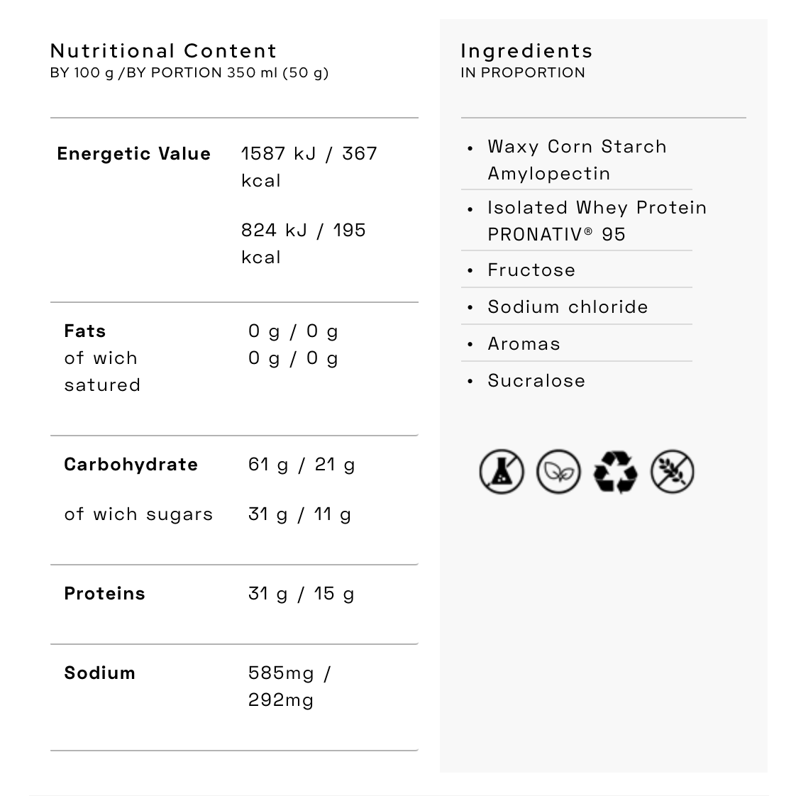 RECOVERY · RECOVERY DRINK 800G
